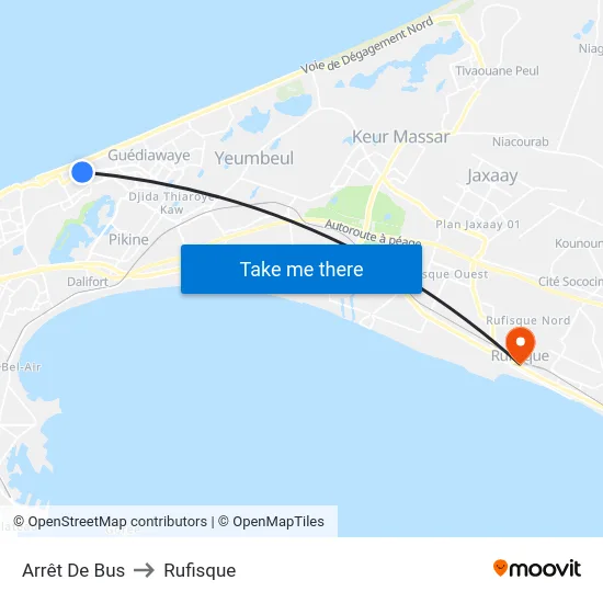 Arrêt De Bus to Rufisque map