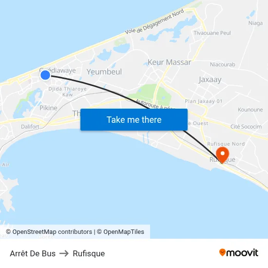 Arrêt De Bus to Rufisque map