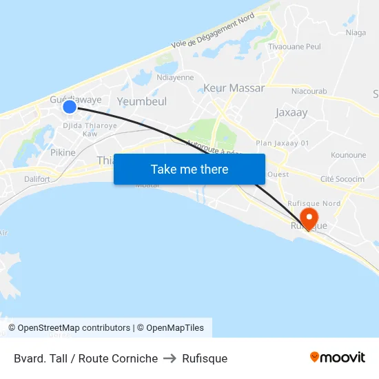 Bvard. Tall / Route Corniche to Rufisque map