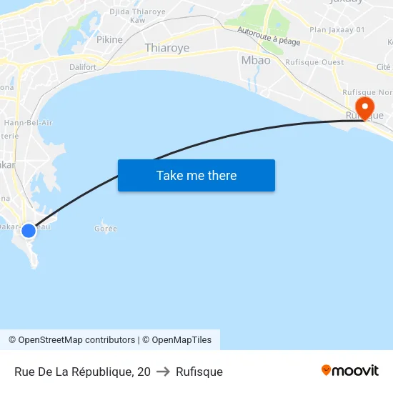 Rue De La République, 20 to Rufisque map