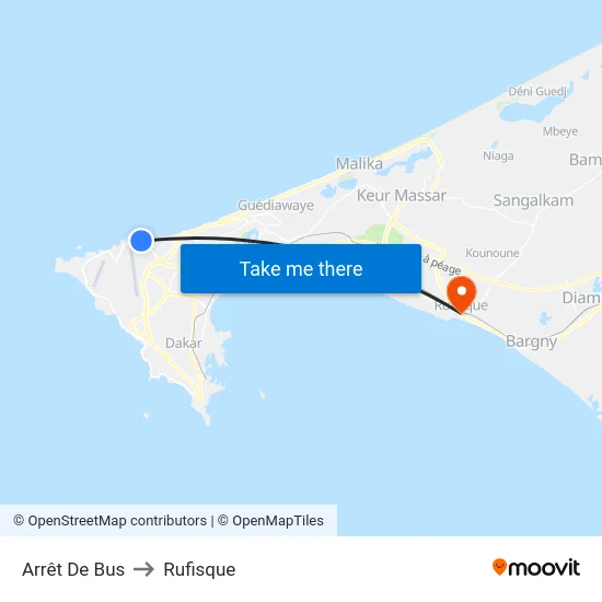 Arrêt De Bus to Rufisque map