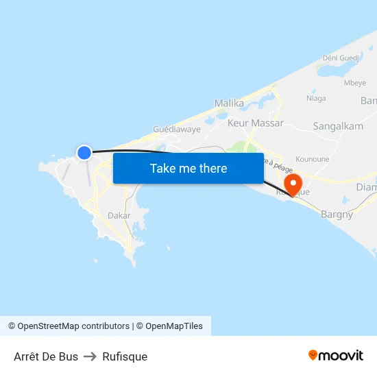 Arrêt De Bus to Rufisque map