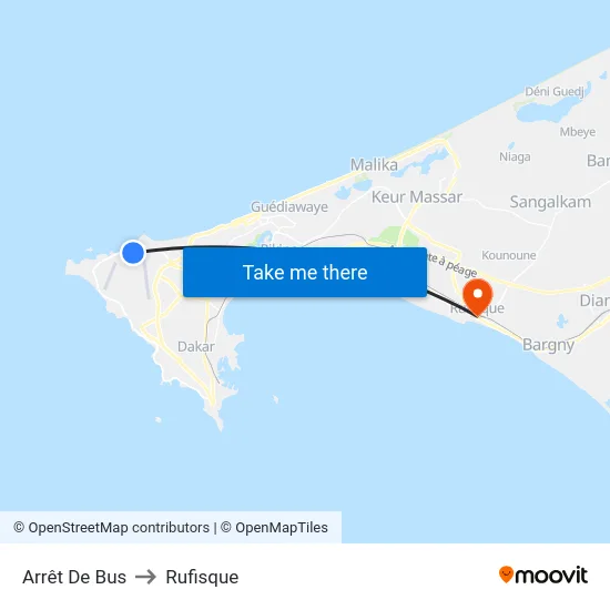 Arrêt De Bus to Rufisque map