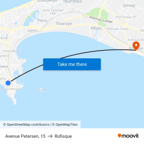 Avenue Petersen, 15 to Rufisque map