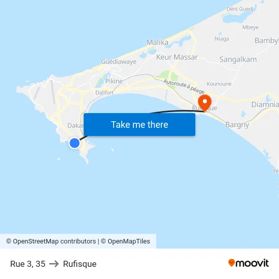 Rue 3, 35 to Rufisque map