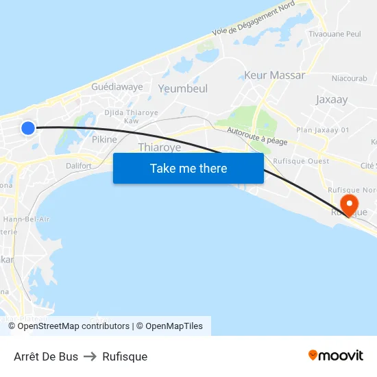 Arrêt De Bus to Rufisque map