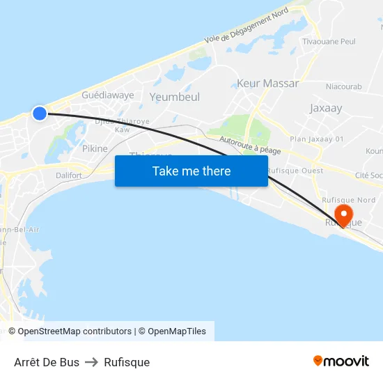 Arrêt De Bus to Rufisque map