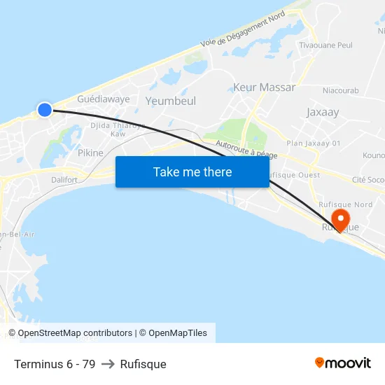 Terminus 6 - 79 to Rufisque map