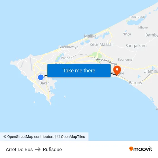 Arrêt De Bus to Rufisque map