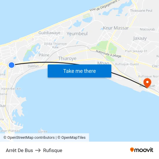Arrêt De Bus to Rufisque map