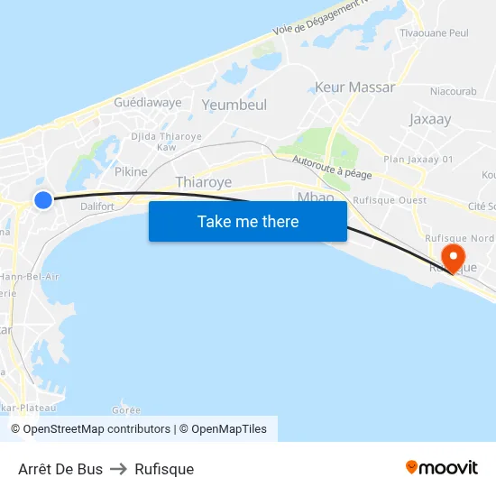 Arrêt De Bus to Rufisque map