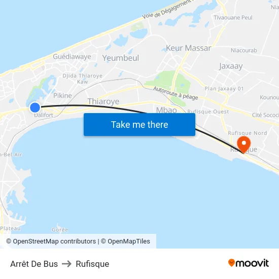 Arrêt De Bus to Rufisque map