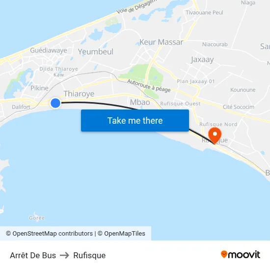 Arrêt De Bus to Rufisque map