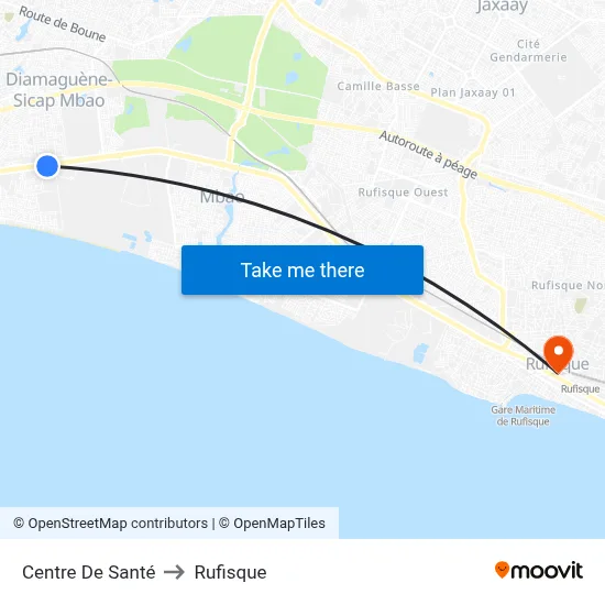 Centre De Santé to Rufisque map
