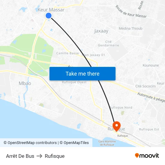 Arrêt De Bus to Rufisque map