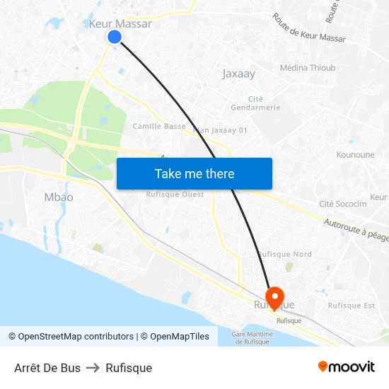 Arrêt De Bus to Rufisque map