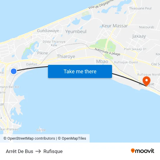 Arrêt De Bus to Rufisque map