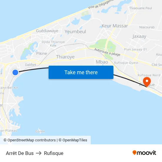 Arrêt De Bus to Rufisque map