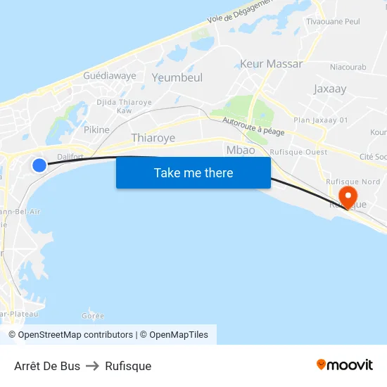 Arrêt De Bus to Rufisque map