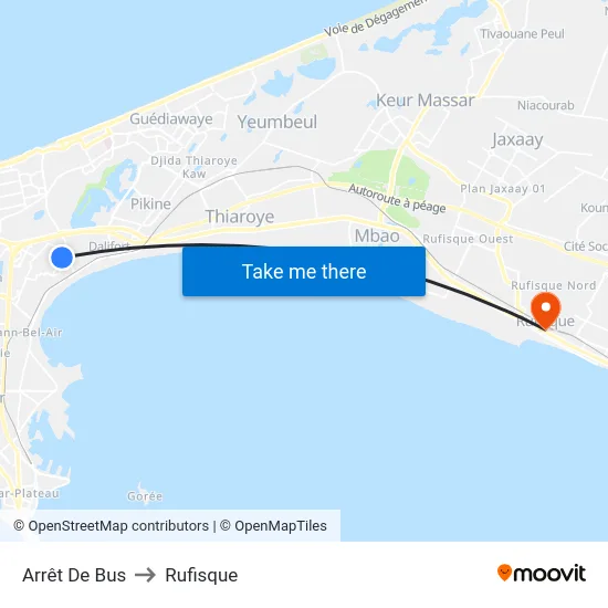 Arrêt De Bus to Rufisque map