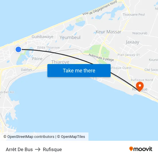 Arrêt De Bus to Rufisque map