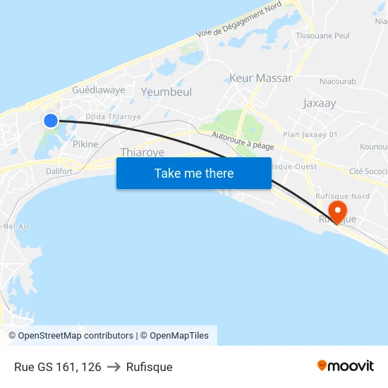 Rue GS 161, 126 to Rufisque map