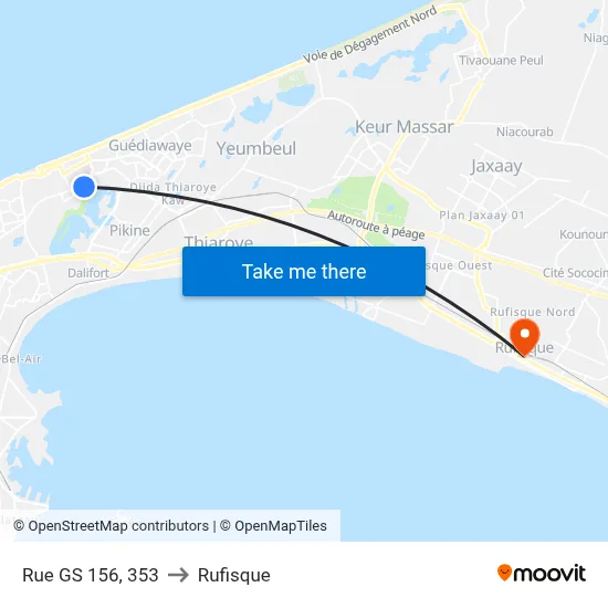 Rue GS 156, 353 to Rufisque map