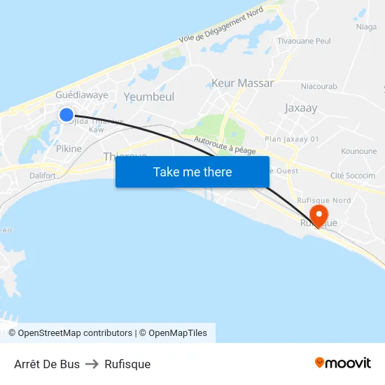 Arrêt De Bus to Rufisque map
