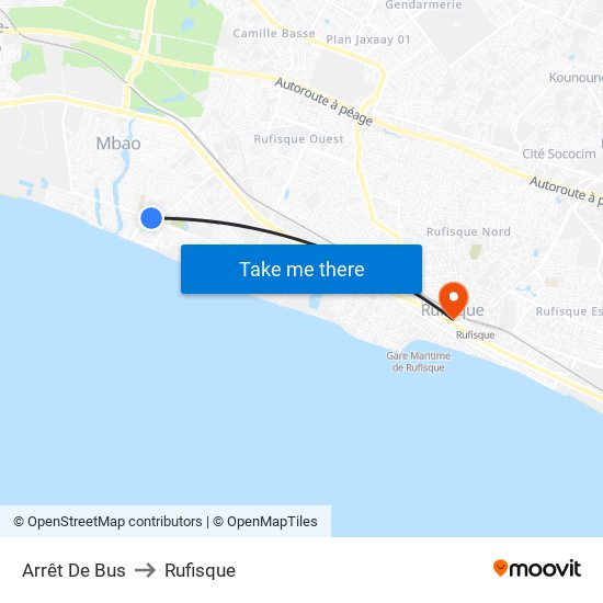 Arrêt De Bus to Rufisque map