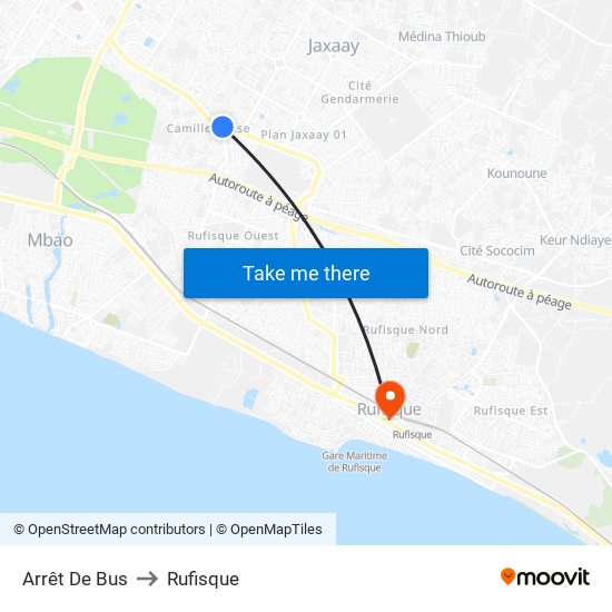 Arrêt De Bus to Rufisque map