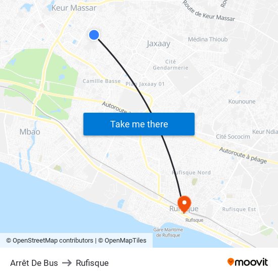 Arrêt De Bus to Rufisque map