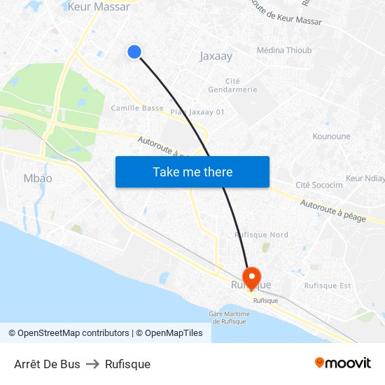 Arrêt De Bus to Rufisque map