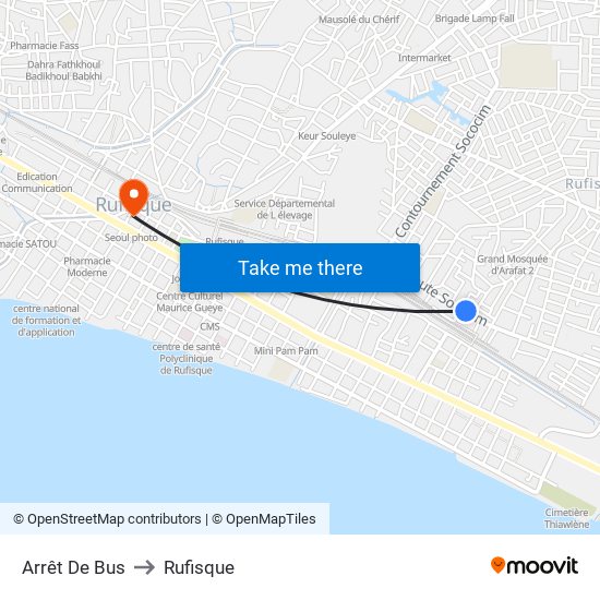 Arrêt De Bus to Rufisque map