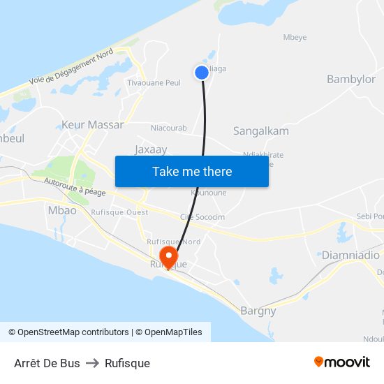 Arrêt De Bus to Rufisque map