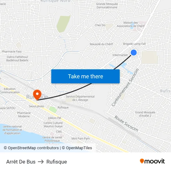 Arrêt De Bus to Rufisque map