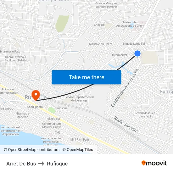 Arrêt De Bus to Rufisque map