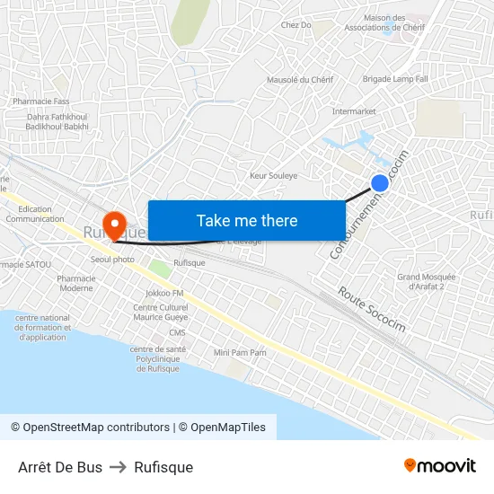 Arrêt De Bus to Rufisque map