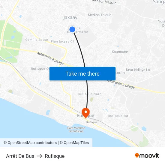 Arrêt De Bus to Rufisque map