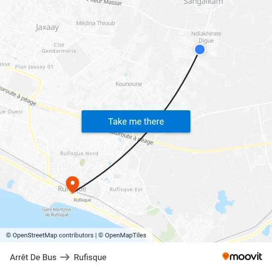 Arrêt De Bus to Rufisque map