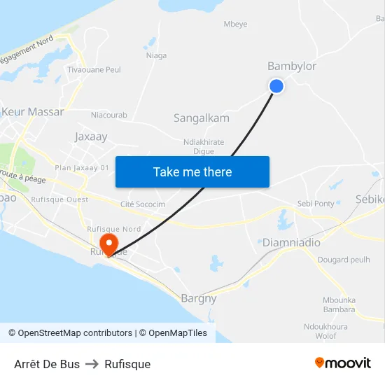 Arrêt De Bus to Rufisque map