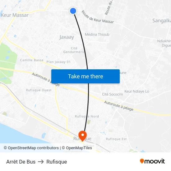Arrêt De Bus to Rufisque map