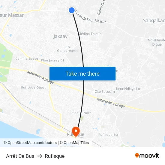 Arrêt De Bus to Rufisque map
