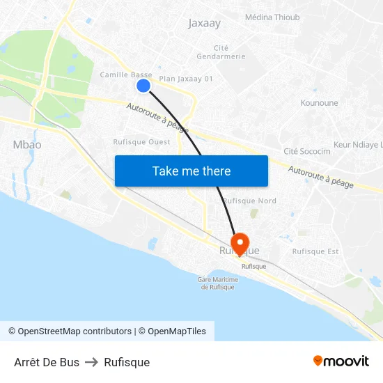Arrêt De Bus to Rufisque map