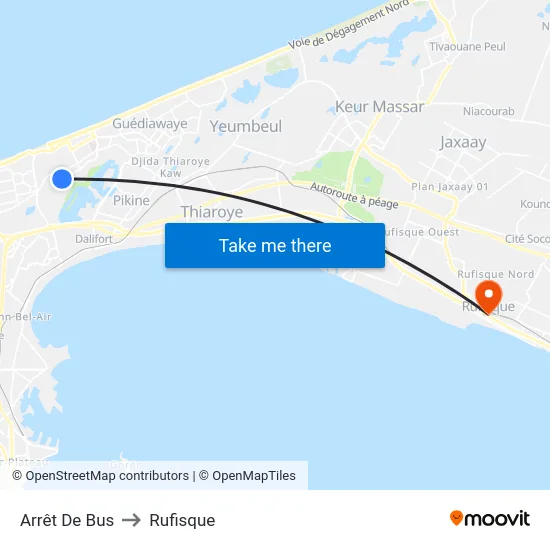Arrêt De Bus to Rufisque map