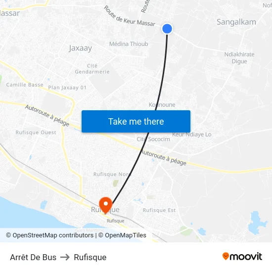 Arrêt De Bus to Rufisque map