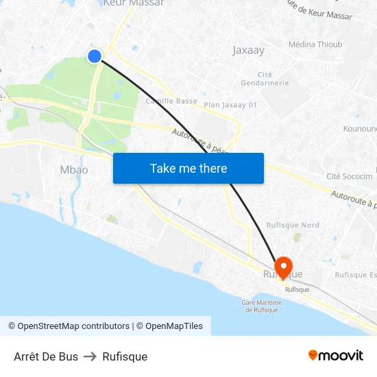 Arrêt De Bus to Rufisque map