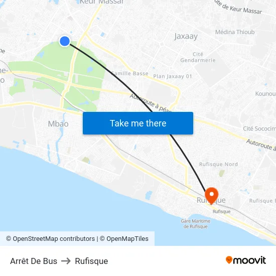 Arrêt De Bus to Rufisque map