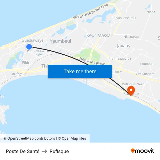 Poste De Santé to Rufisque map