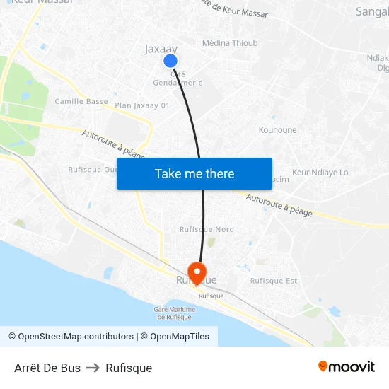 Arrêt De Bus to Rufisque map