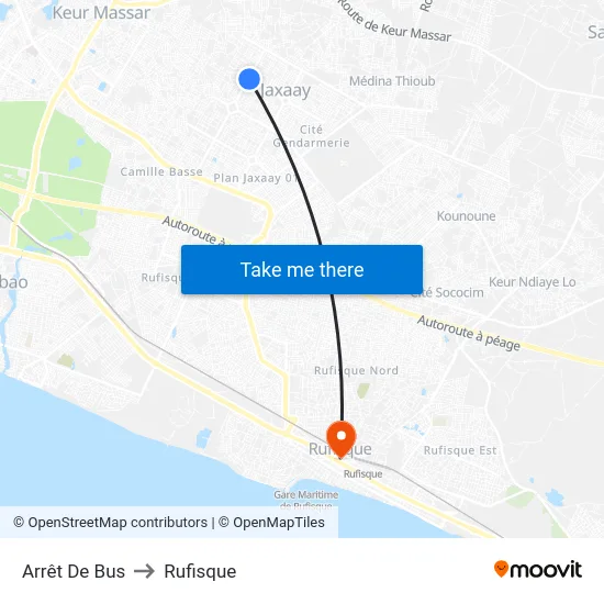 Arrêt De Bus to Rufisque map